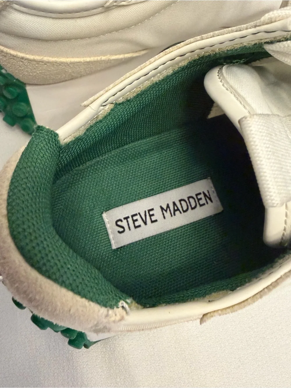 Steve Madden Campo White Green Sneakers Women’s 9.5